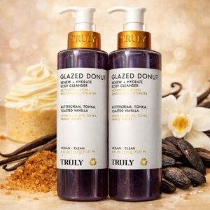 Truly Glazed Donut Body Cleanser 2 Pack Buttercream Tonka Toasted Vanilla 8oz